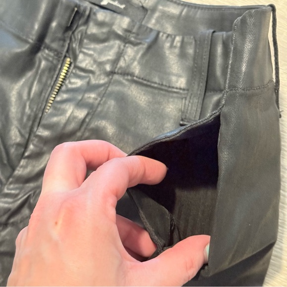 7 For All Mankind - Faux Leather Black Women's Shorts - Picture 3 of 5